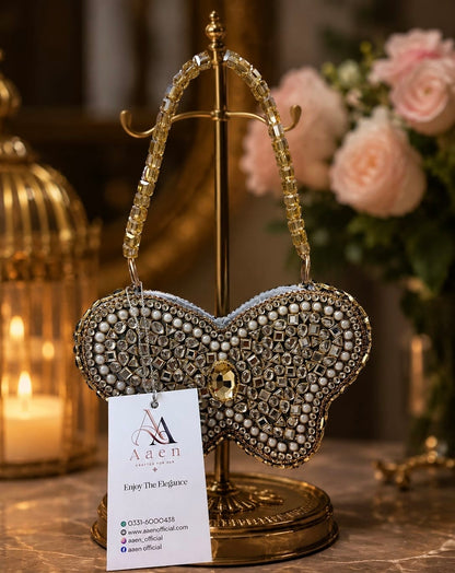 Golden Royale Butterfly Clutch