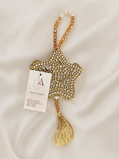 Pearl Kundan Star Clutch