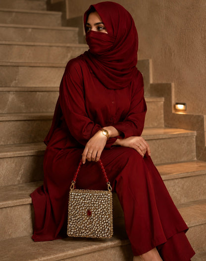 Ruby Royale Kundan Clutch
